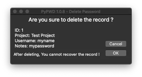 PyPWD garanet delete